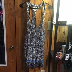 Black and white romper with colorful detail